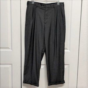 JF. Ferrar Dark Gray Pleated Dress Mens Pants Size 36 x 30 Cuff Leg